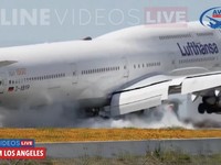 Momen Landing Horor 'Touch and Go' Pesawat Lufthansa Boeing 747-8i