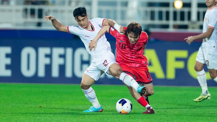 Sejarah tercatat kala Tim Nasional sepak bola Indonesia U-23 berhasil mengalahkan Korea Selatan U-23 di babak perempat final Piala Asia U-23 di Stadion Abdullah bin Khalifa, Doha, Qatar, Jumat (26/4/2024). (Dok. PSSI)