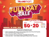 Buruan Serbu! Transmart Gelar Diskon Besar 50% + 20% Hari Minggu Ini