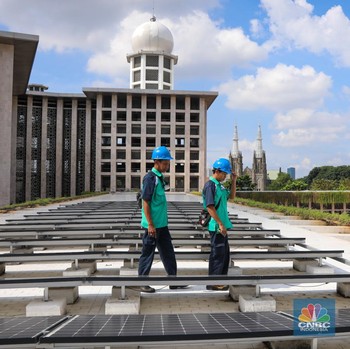504 Panel Surya Dipasang di Masjid Istiqlal, Hasilkan Listrik Segini