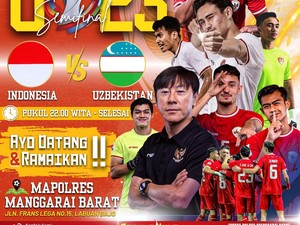 Polres Manggarai Barat Gelar Nobar Piala Asia U-23 di Labuan Bajo