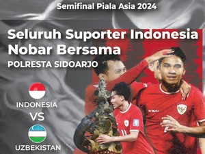Polresta Sidoarjo Gelar Nobar Geden Semifinal Timnas U-23