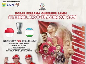 Pemprov Jambi Gelar Nobar AFC U-23 Indonesia Vs Uzbekistan