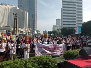 Relawan Anies, Prabowo dan Ganjar Suarakan Rekonsiliasi Pasca Pilpres di CFD