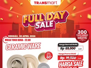 Merapat! Cuma di Transmart Full Day Sale Piring-Gelas Cantik Rp 15 Ribuan