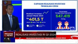 Video: BKPM Catat Realisasi Investasi RI Q1-2024 Capai Rp 401 Triliun