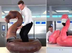Gokil! Chef Ini Membuat Cokelat Berbentuk Ban Flamingo Jumbo