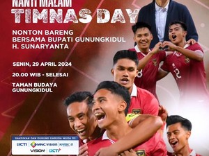 Pemkab Gunungkidul Gelar Nobar Piala Asia U-23 Indonesia Vs Uzbekistan di TBG