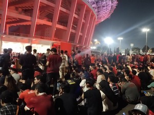 Pendukung Padati GBK, Nobar Semifinal AFC U-23 RI Vs Uzbekistan