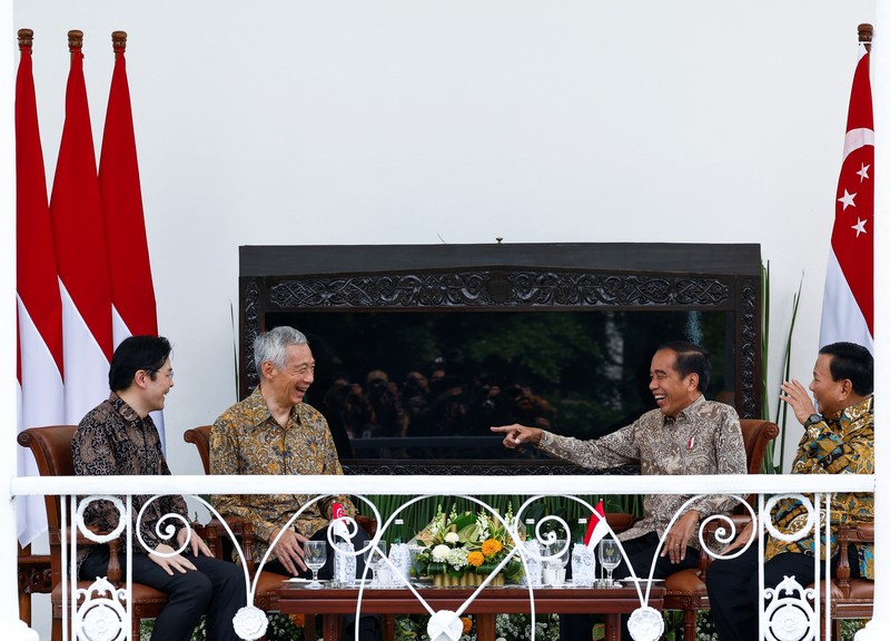 Presiden Joko Widodo menerima PM Singapura Lee Hsien Loong, di Istana Kepresidenan Bogor, Jawa Barat, Senin (29/04/2024). ( X @setkabgoid)