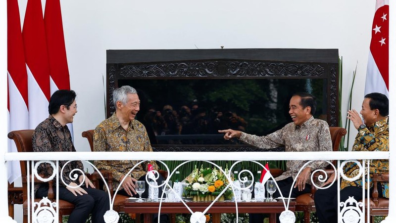Presiden Joko Widodo menerima PM Singapura Lee Hsien Loong, di Istana Kepresidenan Bogor, Jawa Barat, Senin (29/04/2024). ( X @setkabgoid)