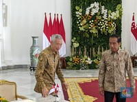 Jokowi & Prabowo Cs Terima Kedatangan PM Singapura di Istana Bogor
