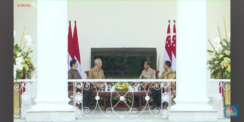 Presiden Joko Widodo menerima PM Singapura Lee Hsien Loong, di Istana Kepresidenan Bogor, Jawa Barat, Senin (29/04/2024). ( X @setkabgoid)
