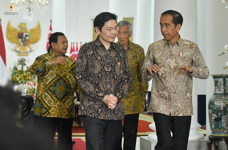 Presiden Joko Widodo menerima PM Singapura Lee Hsien Loong, di Istana Kepresidenan Bogor, Jawa Barat, Senin (29/04/2024). ( X @setkabgoid)