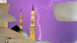 Hujan Lebat Guyur Masjid Nabawi, Jemaah Ramai-ramai Panjatkan Doa