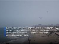 Bantuan Dikirim Melalui Udara Ke Gaza Utara