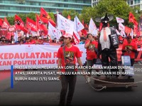Massa Demo Buruh Padati Kawasan Bundaran HI