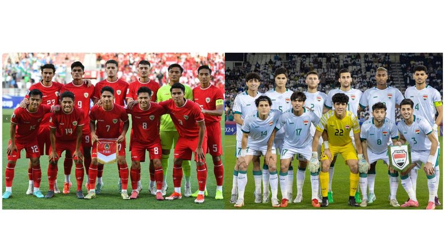 Foto Kolase Timnas Indonesia dan Timnas Irak. (Dok. AFC)