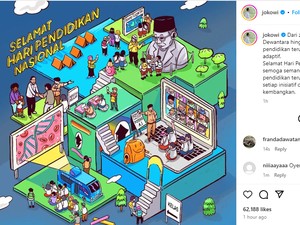 Jokowi Ucap Selamat Hari Pendidikan Nasional lewat Karikatur, Netizen Salfok Cari Kucing Oyen