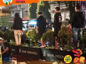 Duh! Tanaman Area Nobar Piala Asia U-23 di Solo Rusak Diinjak-injak