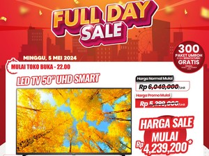 Gokil! Beli TV LED 50 Inch Cuma Rp 4 Jutaan di Transmart Full Day Sale