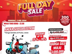 Sepeda Listrik di Transmart Full Day Diskon Jutaan Rupiah