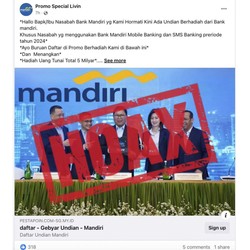 Bank Mandiri Imbau Nasabah Waspadai Modus Penipuan Undian