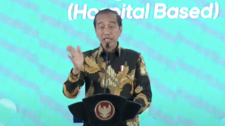 Presiden Joko Widodo (Jokowi) saat peluncuran pendidikan dokter spesialis berbasis RS Pendidikan Penyelanggaraan Utama (Hospital Based). (Youtube/Kementerian Kesehatan RI)
