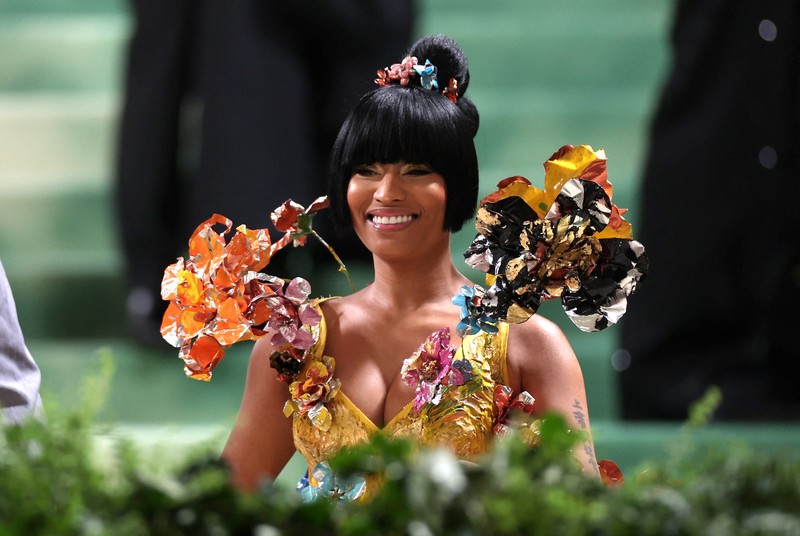 Nicki Minaj saat mengahdiri Met Gala di Metropolitan Museum of Art, New York City, Amerika Serikat (AS), Senin (6/5/2024). (REUTERS/Carlos Barria) Nicki Minaj saat mengahdiri Met Gala di Metropolitan Museum of Art, New York City, Amerika Serikat (AS), Senin (6/5/2024). (REUTERS/Carlos Barria)