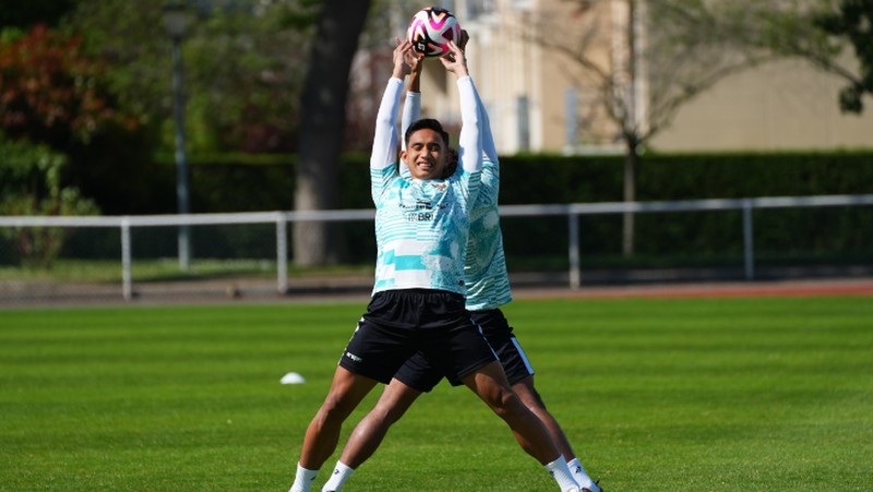 Latihan Timnas Indonesia U-23 di Prancis jelang lawan Timnas Guinea U-23 di playoff Olimpiade 2024. (Dok.PSSI)
