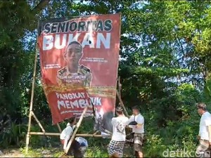 Pemuda Desa Gunaksa Hancurkan Baliho Tegar Saat Pengabenan Satria