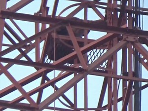 Bak Spiderman, Resna Nekat Panjat Tower di Sumedang!