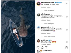 Prilly Latuconsina Pamer Rebahan Bersama Hiu Paus di Gorontalo, Netizen Iri