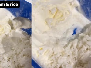 Agak Lain! Netizen Ini Makan Nasi Lauk Es Krim Vanila