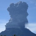 This handout photo taken and released by the Center for Volcanology and Geological Hazard Mitigation (PVMBG) on May 13, 2024 shows Mount Ibu spewing thick smoke in Indonesia's North Maluku Province. A volcano in eastern Indonesia erupted on May 13, s