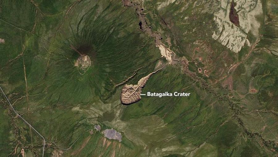 Kawah Batagaika. (Dok. Nasa)