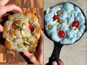 Unik! Baker Ini Menarik Perhatian dengan Focaccia Biru Kreasinya