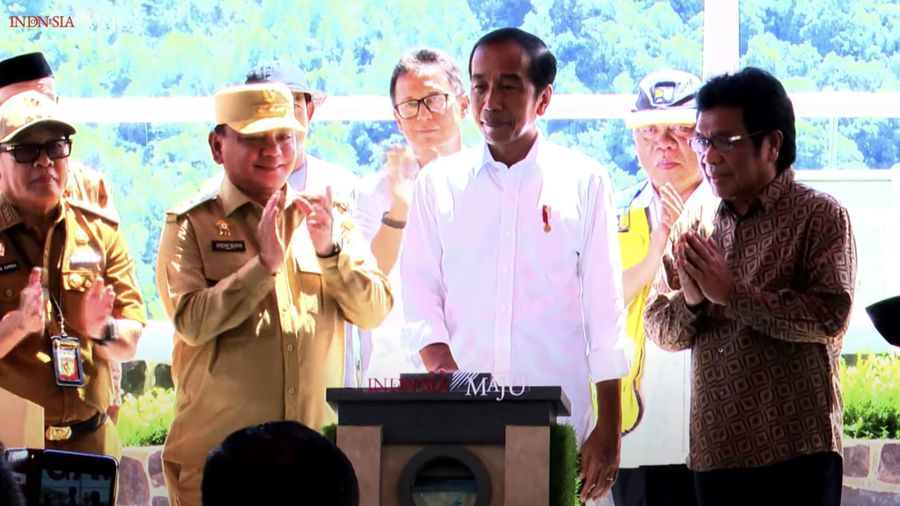 Presiden Joko Widodo resmikan Bendungan Ameroro, Kab. Konawe. (YouTube/Sekretariat Presiden)