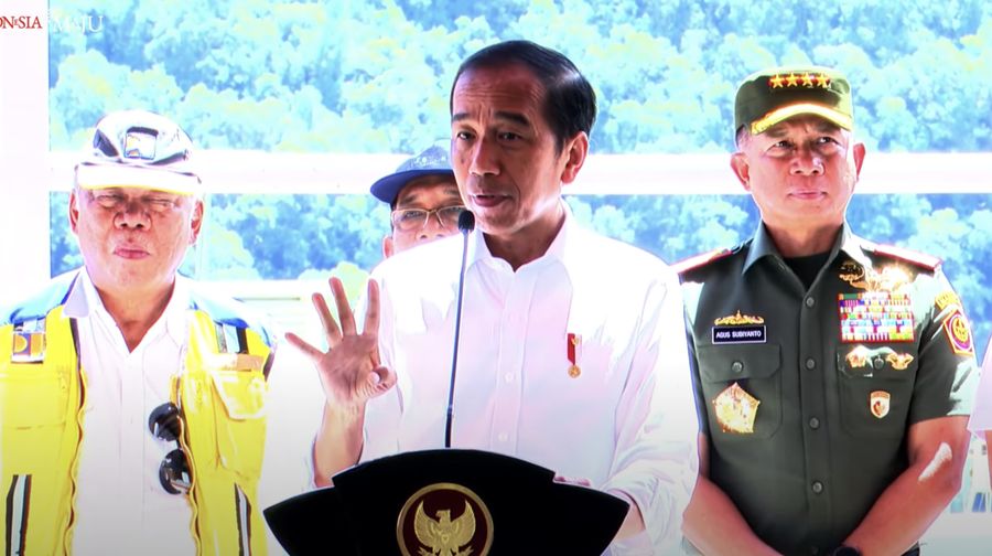 Presiden Joko Widodo resmikan Bendungan Ameroro, Kab. Konawe. (YouTube/Sekretariat Presiden)