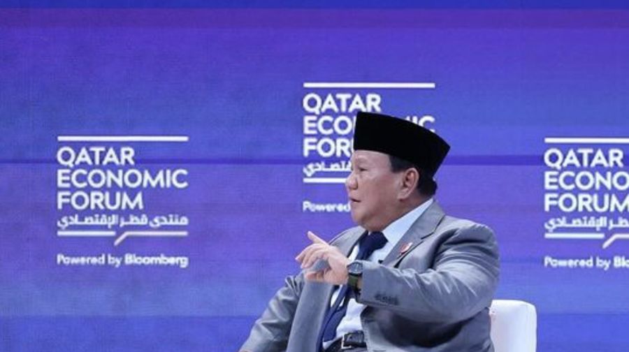 Presiden terpilih Prabowo Subianto di acara Qatar Economic Forum. (Instagram/Prabowo)
