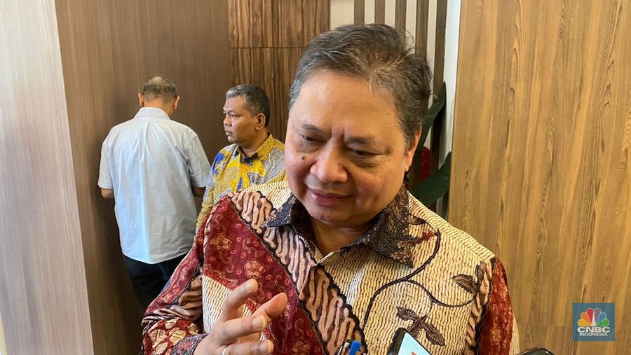 Menko Perekonomian Airlangga Hartarto. (CNBC Indonesia/Arrijal Rahman)