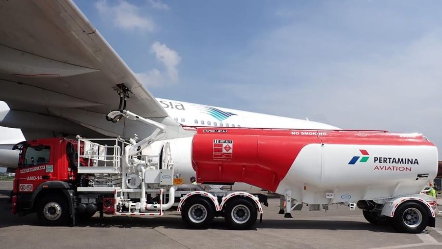 Pertamina Patra Niaga menjaga kebutuhan avtur untuk pesawat.
