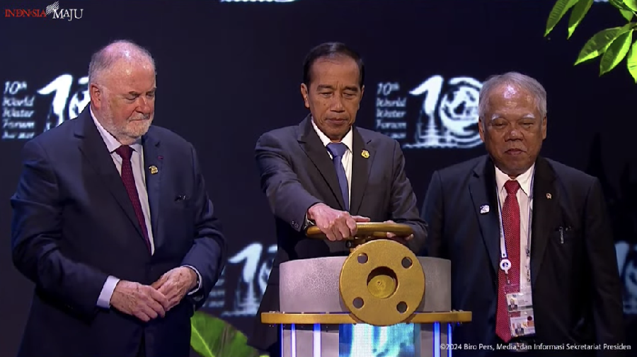 Pembukaan KTT World Water Forum ke-10 di Bali International Convention Center (BICC), Nusa Dua, Bali, Senin (20/5/2024). (Tangkapan Layar Youtube Sekretariat Presiden)