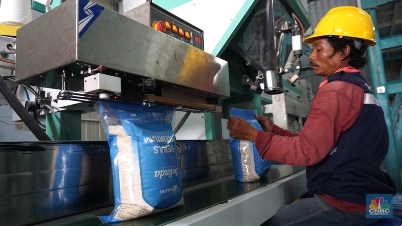 Direktur Utama (Dirut) Perum Bulog Bayu Krisnamurthi saat meninjau serapan gabah di SPP Karawang, Jawa Barat, Senin (20/5/2024). (CNBC Indonesia/Muhammad Sabki)