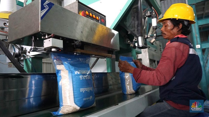 Direktur Utama (Dirut) Perum Bulog Bayu Krisnamurthi saat meninjau serapan gabah di SPP Karawang, Jawa Barat, Senin (20/5/2024). (CNBC Indonesia/Muhammad Sabki)