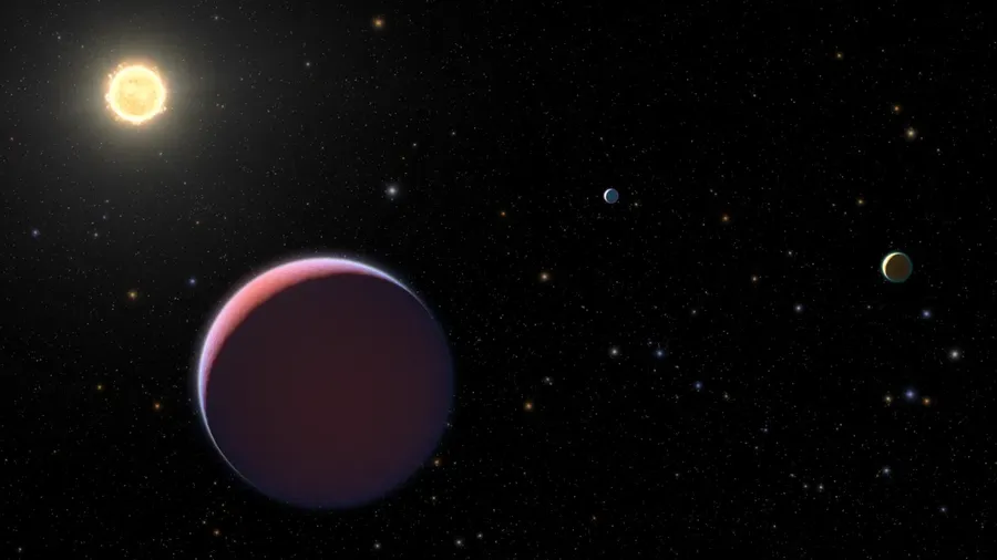 Ilustrasi planet yang sangat ringan seperti kapas atau gulali.