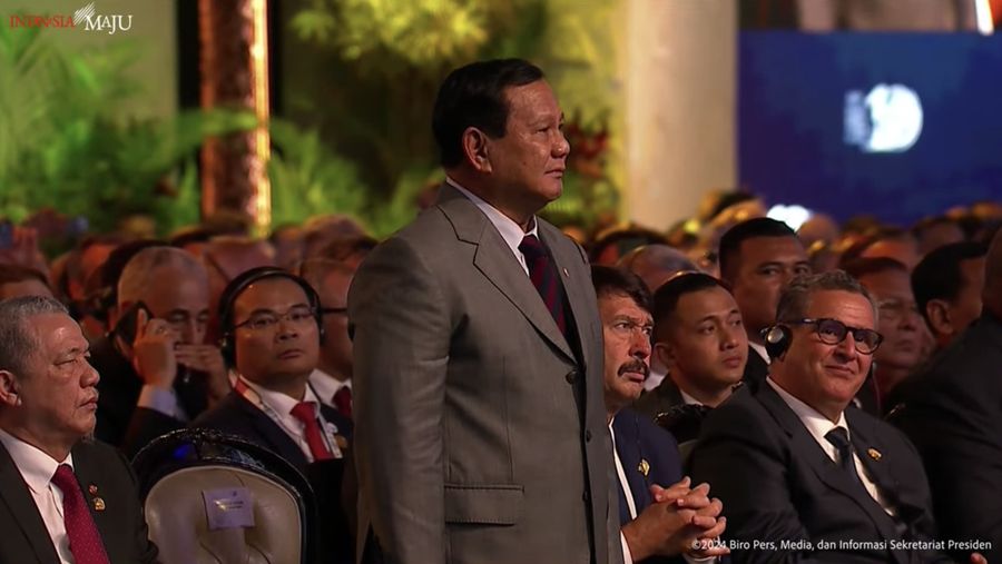 Prabowo Subianto saat menghadiri World Water Forum ke-10 di Bali International Convention Center (BICC), Nusa Dua, Bali, Senin (20/5/2024). (Tangkapan Layar Youtube Sekretariat Presiden)