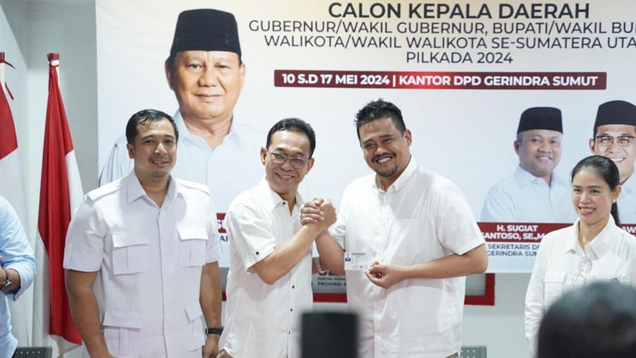 Bobby Nasution mendaftar sebagai bakal calon Gubernur Sumatera Utara dari Partai Gerindra. (Instagram @bobbynst)