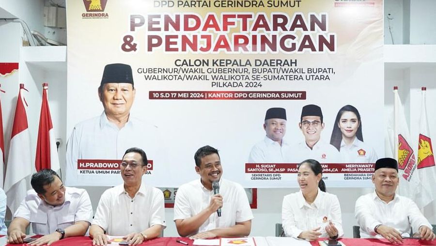 Bobby Nasution mendaftar sebagai bakal calon Gubernur Sumatera Utara dari Partai Gerindra. (Instagram @bobbynst)