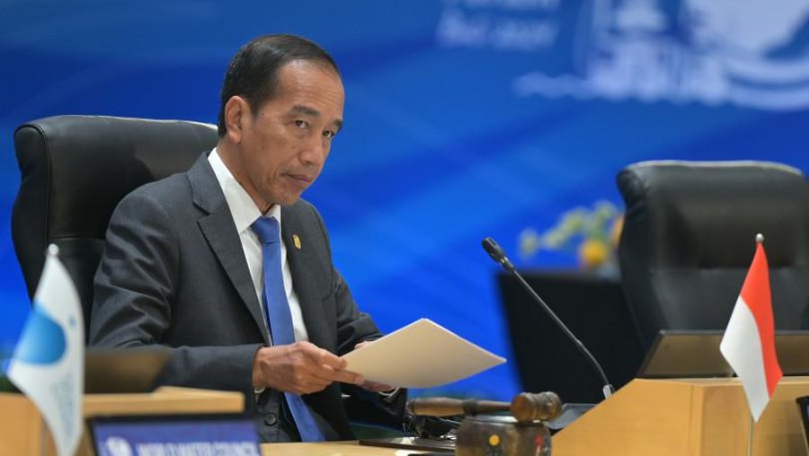 Presiden Joko Widodo saat memberikan sambutan dalam World Water Forum ke-10 di Nusa Dua, Badung, Bali pada Senin (20/5/2024). (Dok. Media Center World Water Forum)